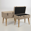 ESTHETI home Set ton 2 Skampo Beloudino Bez me Xulina Podia kai Sxedio Balitsa 62x36x48cm/52x31x43cm 750-14025